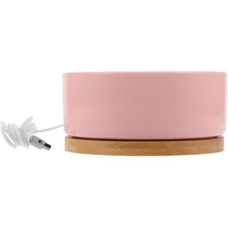 Gamelle Chauffante USB pour Animaux 350 ML Bol en Céramique Rose Petite (1/5)