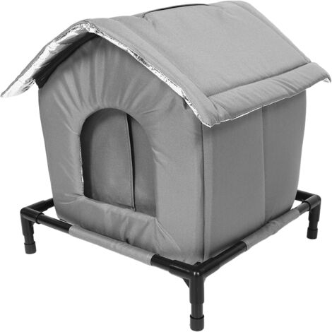 Abri Extérieur pour Chats Imperméable et Isolé Niche Fermée Petite Taille