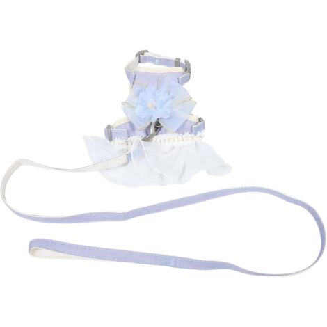 Harnais et Laisse pour Chat Veste Respirante Ajustable avec Fleurs Tulle (1/5)