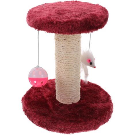 Griffoir pour Chat Double Étage en Peluche Poteau en Sisal Résistant à (1/5)