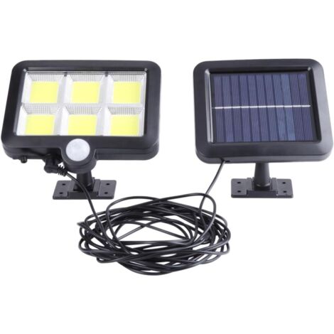 5m Lampe Solaire Mural Cob Étanche Avec Détection De Mouvement Éclairage (1/5)