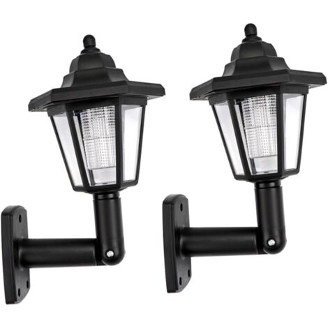 2pièces Lampe Murale Solaire Hexagonale Applique Extérieure Décorative