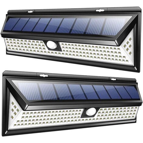 2 pièces Lampe Solaire Murale LED Détecteur de Mouvement Lumière de (1/5)