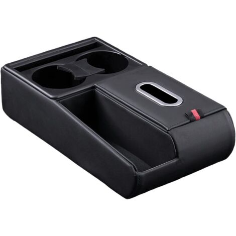 Boîte de Rangement pour Accoudoir de Voiture avec 2 Porte - Gobelets - (1/5)