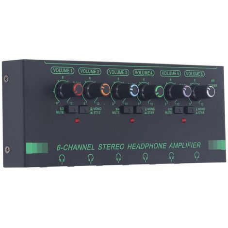Amplificateur de Casque 6 Canaux - Répartiteur de Son Stéréo 6 Prises