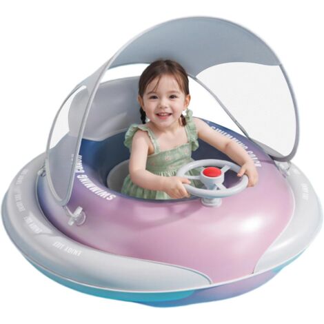 ACELIFE Bouée Bébé Gonflable Avec Parasol UPF50+ Et Siège Réglable – Flotteur Sécurisé Pour Tout-Petits De 6 à 36 Mois, Apprentissage De La Natation