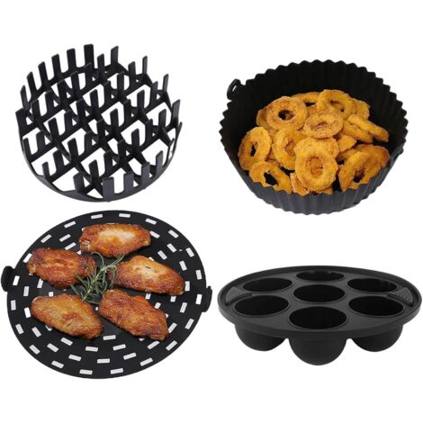 Tapis Réutilisables pour Friteuse Sans Huile - 4 Pièces Tapis Silicone pour (1/5)