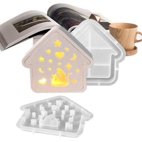 Pochoir en silicone pour la maison - En forme de maison de chat - (1/5)