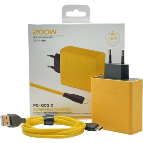 Bloc de Charge Rapide - Chargeur USB C 200W - Chargeurs muraux de téléphone
