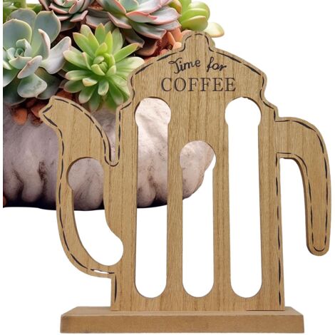 Rangement pour dosettes de café - en bois en forme de pot - décoration (1/5)