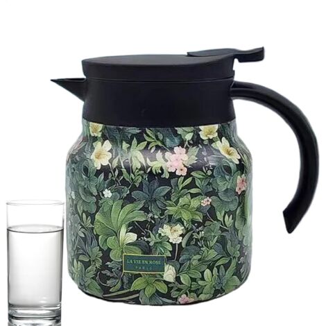 Carafe à café thermique - Distributeur de boissons à motif floral rétro (1/5)