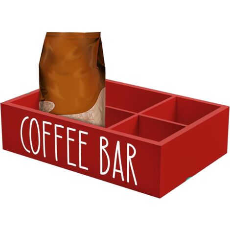Organiseur de station de café - Station de café en bois avec séparateurs (1/5)