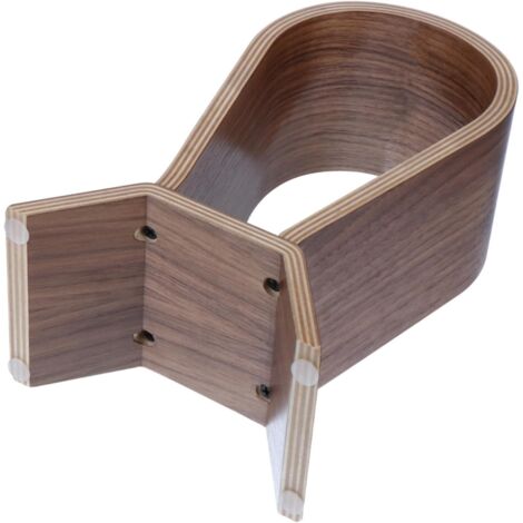 Support De Casque Audio en Bois De Noyer Naturel Présentoir De Bureau (1/5)