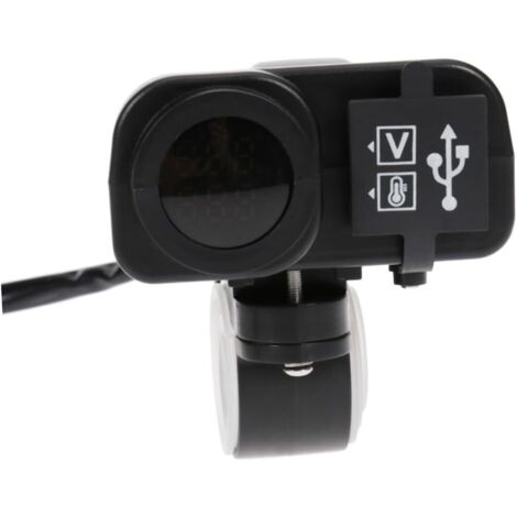 1pièce Chargeur USB Étanche pour avec Voltmètre Et Thermomètre Double Port (1/5)