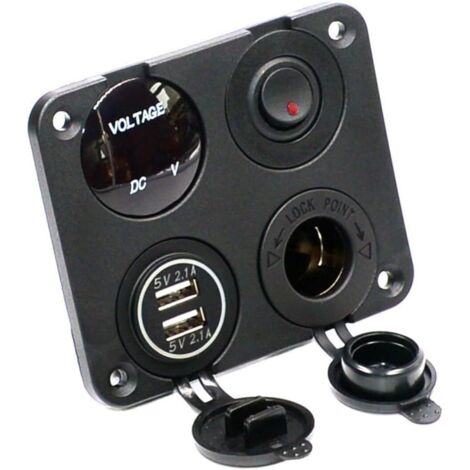 2.1a Voltmètre USB avec Prise pour Chargeur De Voiture Voltmètre pour (1/5)