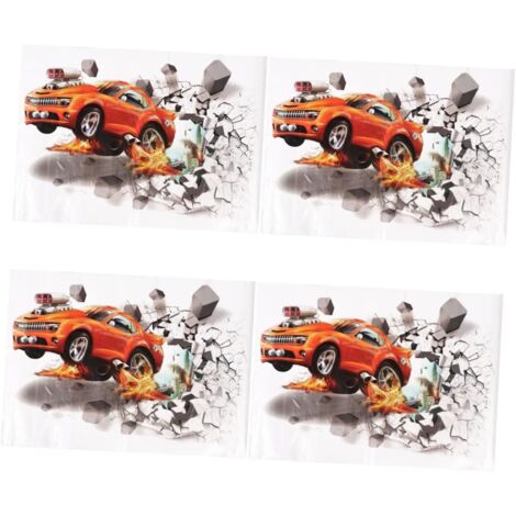 4pièces Sticker Mural Voiture Autocollant Décoratif Adhésif Pour Salon Et (1/5)