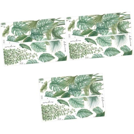 6feuilles Autocollants Muraux Plantes Tropicales Délicates De Pour (1/5)