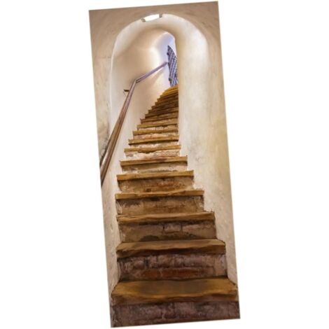 Sticker Mural Illusion Motif Escalier Imperméable Et Auto - adhésif Pour (1/5)