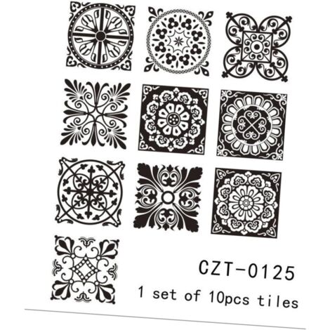 10pièces Lot De Stickers Pour Carrelage Muraux Auto - adhésifs Imperméables (1/5)