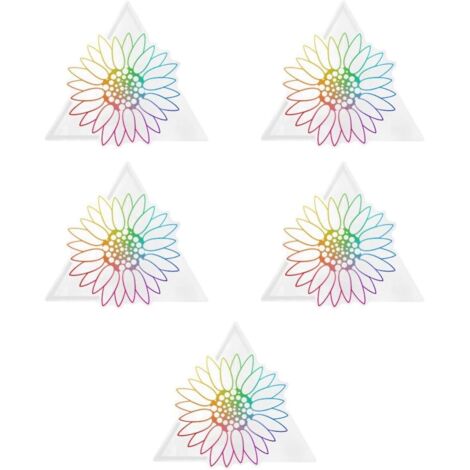 5feuilles Autocollant De Fenêtre Arc - ciel Décoration Statique Pour (1/5)