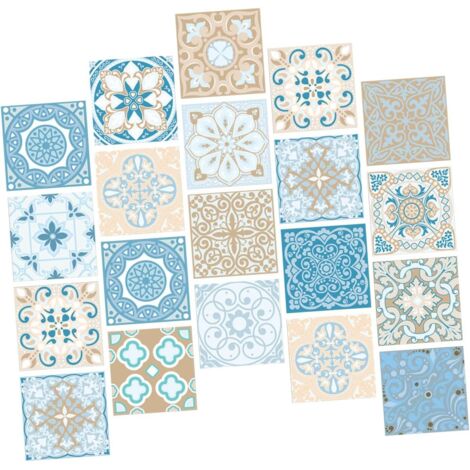 20pièces Sticker Carrelage Imperméable Autocollant Mural Pour Décoration (1/5)
