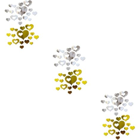 6ensembles Stickers Muraux Décoratifs Miroir Forme De Cœur De Pour Salon (1/5)