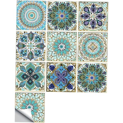 Autocollant Mural - 10 Pièces Autocollants Amovibles En Pvc Pour Carrelage (1/5)