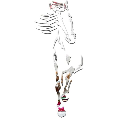 Sticker Mural Acrylique Miroir Créatif Cheval Décoration Murale Design (1/5)