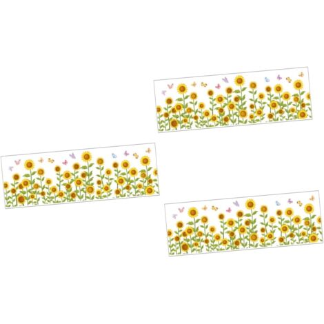 3ensembles Autocollants Muraux Autocollants Tournesols Décoratifs Adhésifs (1/5)