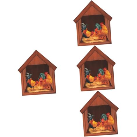 4pièces Autocollant Mural Animal Pour Chambre Décor Mural Autocollant (1/5)