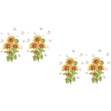 2 Ensembles Autocollants De Tournesols Décoratifs De Stickers Pour (1/5)