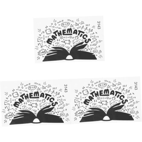 3feuilles Autocollant Mural Mathématique Décoratif Pour Chambre Et Salle De (1/5)