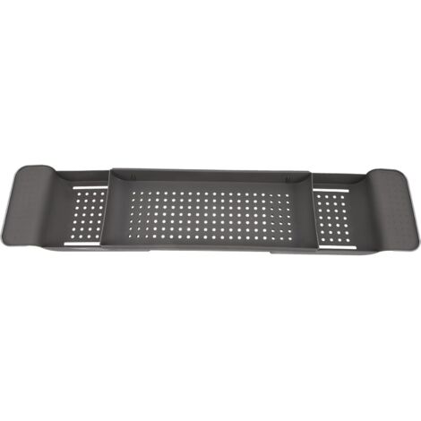 Plateau de Bain Extensible Gris en Pet Support de Rangement Antidérapant (1/5)