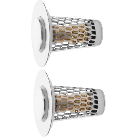 Lot De 2 Attrape - Cheveux en Acier Inoxydable Bouchons Universels pour (1/5)