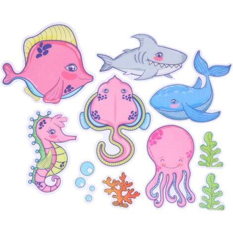 10pièces Autocollants Antidérapants Poissons Marins pour Et Décor Créatif (1/5)