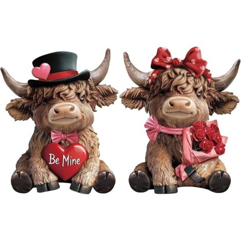 Statue de Vache - Couple de Veaux en Résine Saint - Valentin - Statues (1/5)