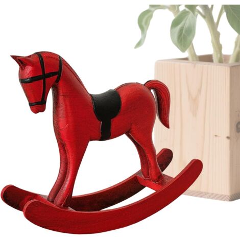 Statue De Cheval en Bois - Ornement - Décoration Bureau Statue Équestre - (1/5)