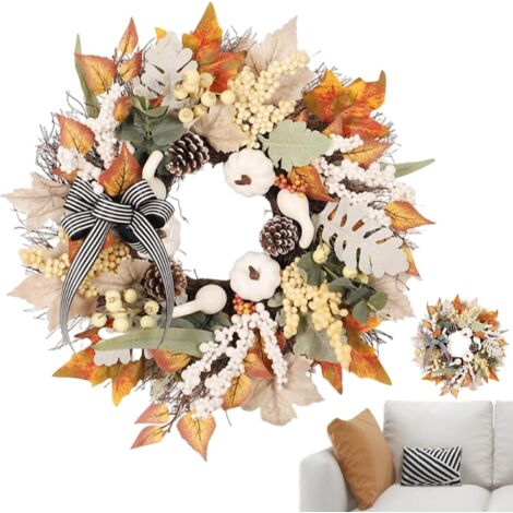 Couronne d'automne - Guirlande de Thanksgiving - Couronne Décorative (1/5)