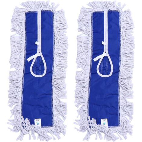 Lot de 2 Serpillières en Fil de Coton Bleu 60 CM Chiffon de Vadrouille (1/5)