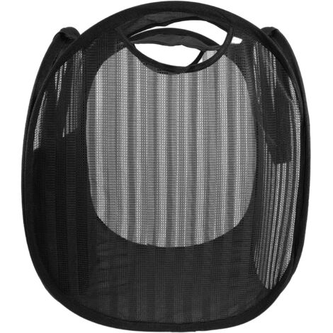 Panier à Linge Sale Pliable en Filet Noir Petit 37X37X42 CM avec Poignées (1/5)