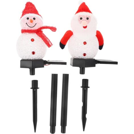 2pièces Lampe Solaire Extérieure Décorative de Noël Guirlande Lumineuse (1/5)