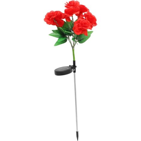 Lampe Solaire Têtes Rose Pour Jardin Éclairage Extérieur à Eau Et Réaliste (1/5)