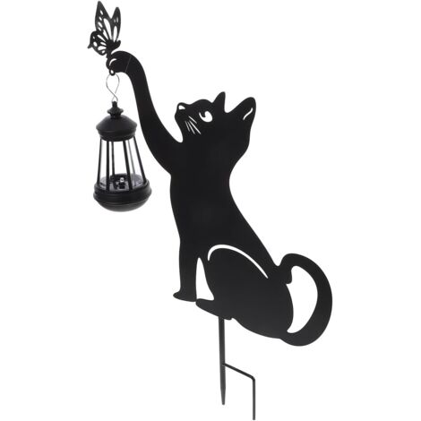 Lampe Solaire Jardin Chat Décorative Piquet Extérieur Étanche LED Ambiance (1/5)