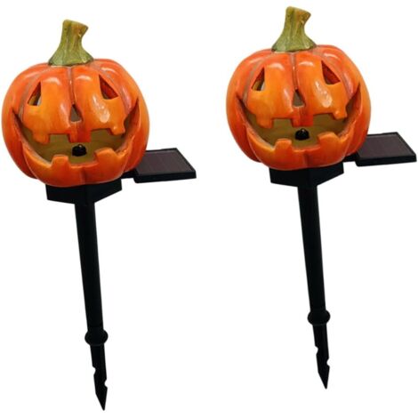 2pièces Lampes De Jardin Solaires Halloween Décoration Éclairante Extérieur (1/5)