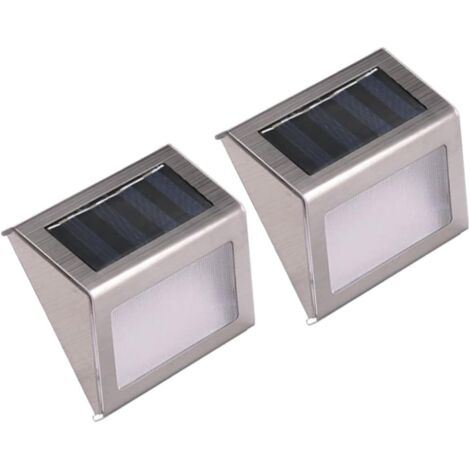 2pièces Lampe Solaire De Jardin Leds Éclairage Escalier Extérieur Lumières (1/5)