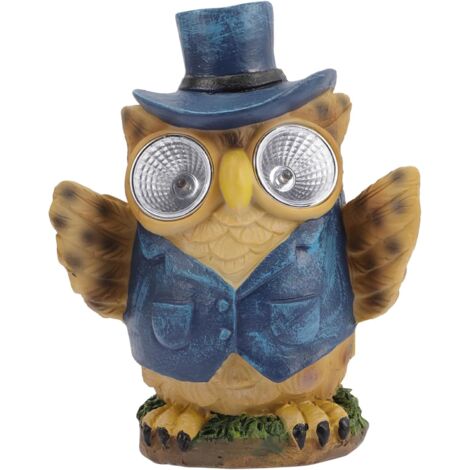 Statue De Hibou De Jardin Lumières Solaires Ornement En Résine Décoration (1/5)