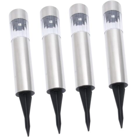 4pièces Lampe Solaire De Jardin Cylindrique Lot Pour Pelouse Extérieur (1/5)
