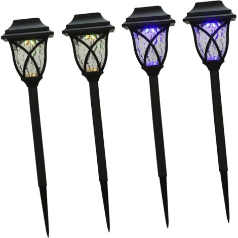 4pièces Lampe Solaire Extérieur Led Lot Pour Allée Cour Et Jardin (1/5)