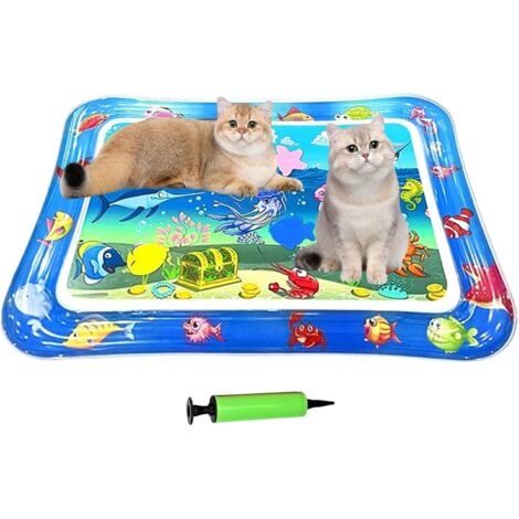 Lit d'eau pour Chat - 66x47 cm Tapis Sensoriel Gonflable À Eau pour Animaux