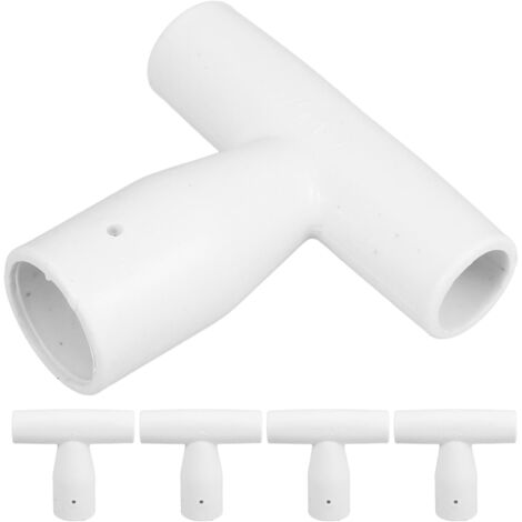 Lot De 5 Manches De Pelle en Plastique Blanc 33 Mm Intérieur t Ergonomique (1/5)